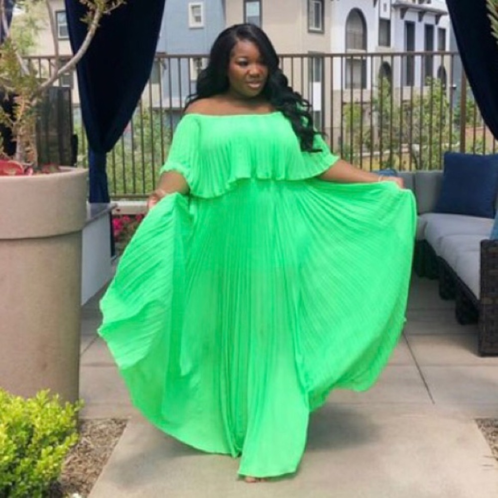 Lime green maxi dress